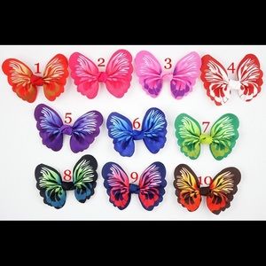 Butterfly grosgrain ribbon hair clip